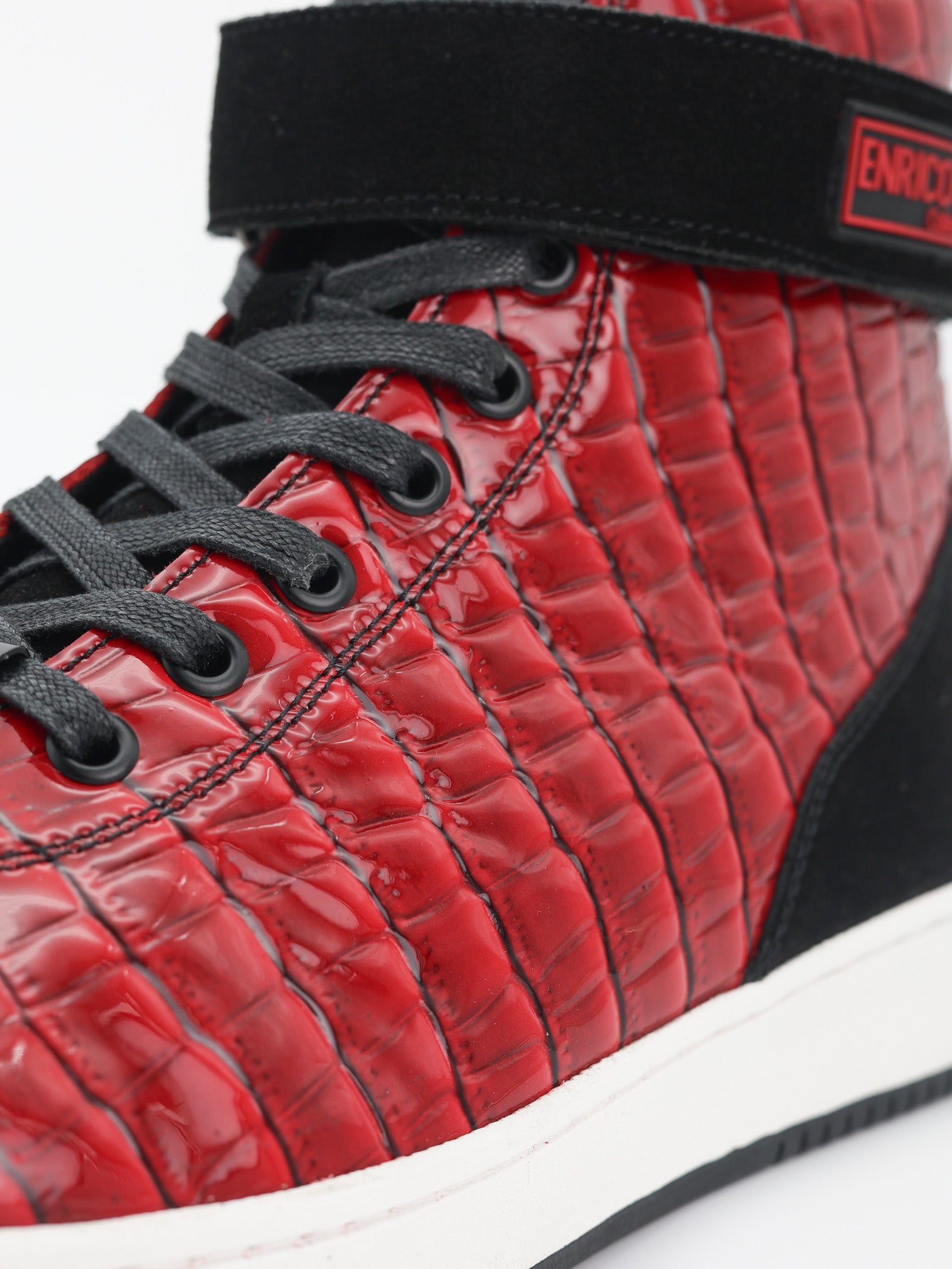 Enrico Coveri Boot High Top Snake Skin Red